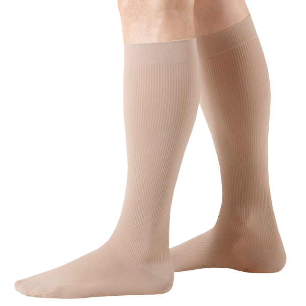 Juzo Dynamic Cotton Ribbed Closed Toe Knee High Compression Socks For