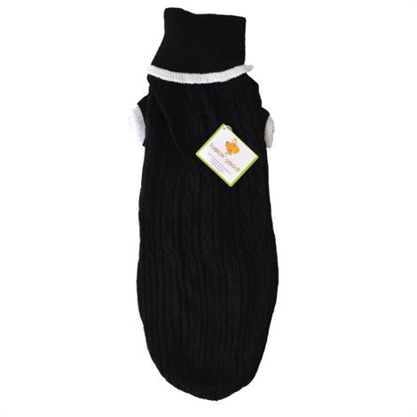Fashion Cable Knit Dog er,Black,X-Large (24"-29" From Neck Base to Tail),Each,8BKXL