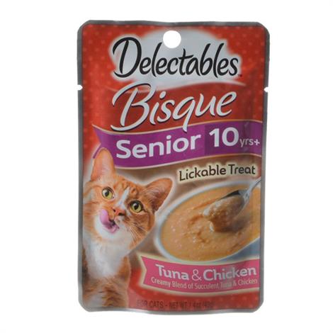 Hartz Delectables Bisque Senior Lickable Cat Treats - Tuna & Chicken,1.4 oz,Each,11058