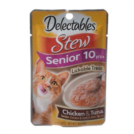 Hartz Delectables Stew Senior Cat Treats - Chicken & Tuna,1.4 oz,Each,3270015470