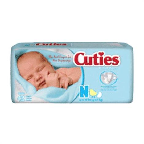 Cuties Diapers,Size Newborn Upto 10lb,42/Pack,4Pk/Case,CR0001