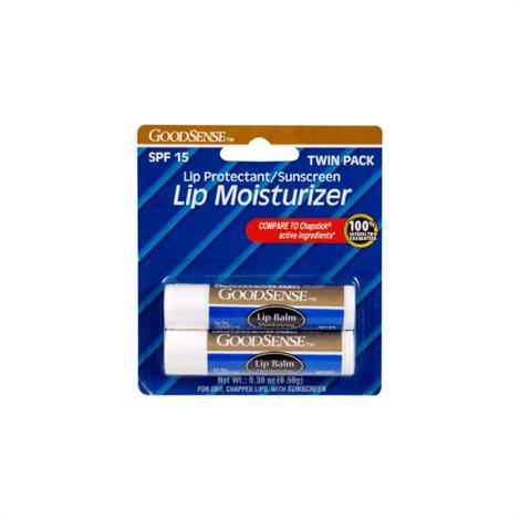 GoodSense Moisture Lip Balm with SPF 15,Lip Balm,0.15 oz,48/Case,2/Pack,OL00545