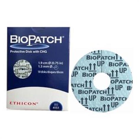 Ethicon Protective Disk with CHG,1" (2.5cm) Disk with 7.0mm Center Hole,10/Pack,4152