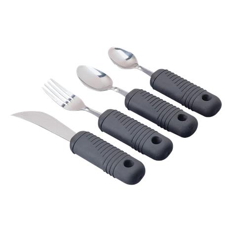 Sure Grip Dining Utensils,Set of 4 Utensils (1 Each: Teaspoon,Tablespoon,Fork and Knife),Each,A703204