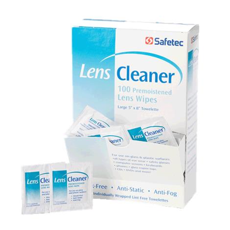 Safetec Lens Cleaner Wipes,Wipe Size: 5" x 8",100/Pack,10Pk/Case,37000