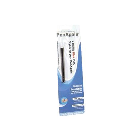 PenAgain Ergo-Sof Grip Black Ink Refill,Black Ink Refill,2/Pack,557310