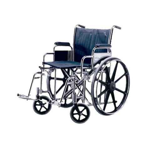 Medline Excel Extra Wide Manual Wheelchair,20"W x 18"D,Removable Desk Length Arms,Swing Away Detachable Footrests,Each,MDS806700