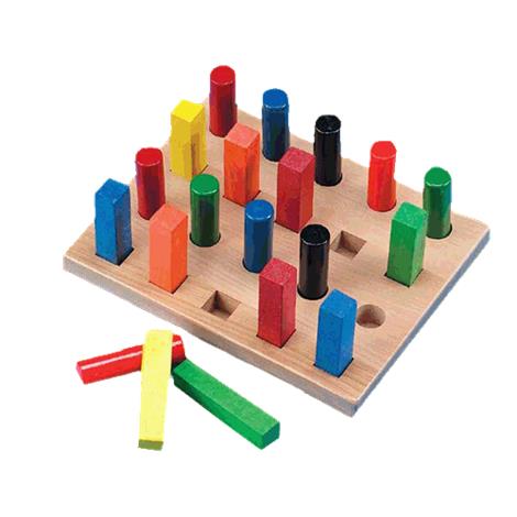 Assorted Square and Round Pegs and Pegboard,Pegs and Pegboard,Each,920643