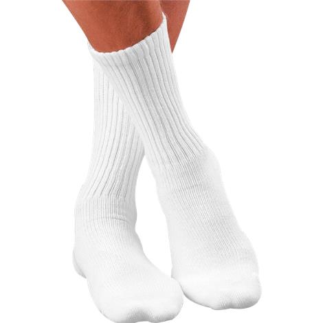 BSN Jobst Sensifoot Sock 8-15 mmHg Crew Mild Compression Socks,White,Medium,Pair,110837