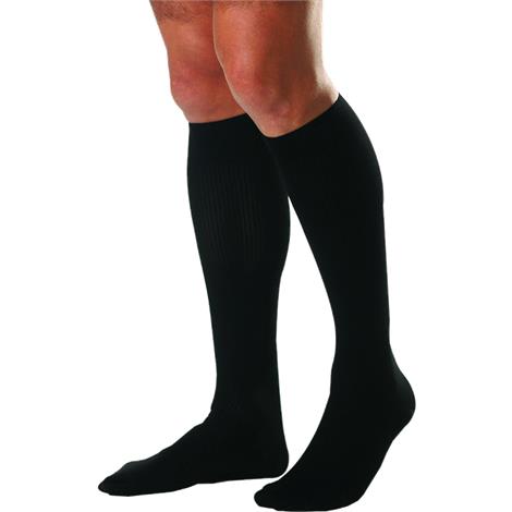 BSN Jobst for Men Medium Closed Toe Knee High Casual 15-20mmHg Compression Socks,Navy,Pair,113149