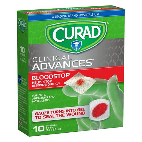 Medline Curad stop Sterile Hemostat Gauze,1" x 1",10/Pack,12Pk/Case,CUR0055RB