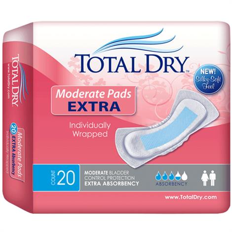 Secure Personal Care TotalDry Moderate Pads Extra,10.75" Long,20/Pack,SP1562