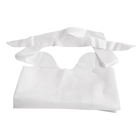 Medline Waterproof Plastic Bib,White with Ties,15"X 20",500/Case,NON24267A