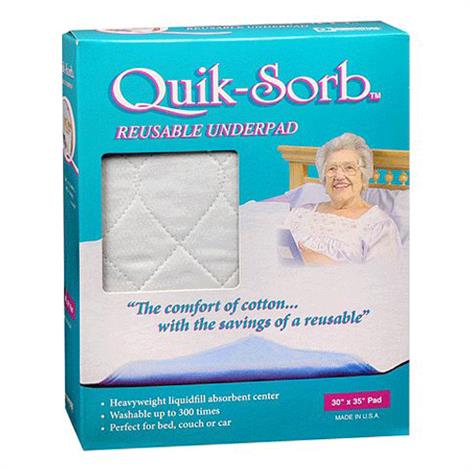 Essential Medical Quik-Sorb Birdseye Cotton Quilted Bed/Sofa Reusable Underpad,24"W x 35"L x 0.5"H,12/Case,C2001B