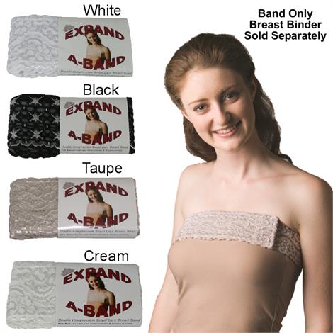 Expand-A-Band Lace Double Compression Breast Band,Black and White,Each,BAND-L-BW