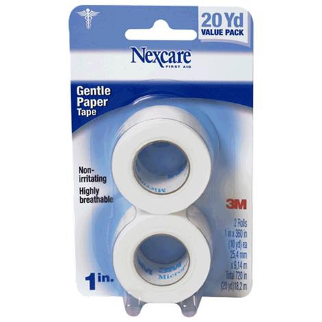 3M Nexcare Gentle Paper First Aid Tape,10 yds x 1",White,2/Pack,781-2PK