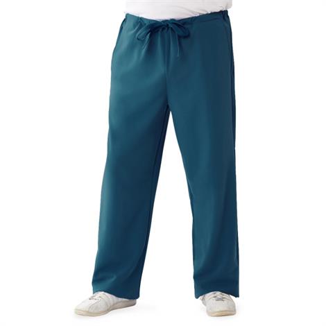 Medline Newport Ave Unisex Stretch Fabric Scrub Pants with Drawstring - Caribbean Blue,2X-Small,Regular Inseam,Each,5900CRBXXS