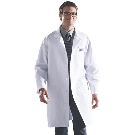 Medline Unisex Knee Length Lab Coats-White,3X-Large- 54 to 58,Each,83044QHWXXXL