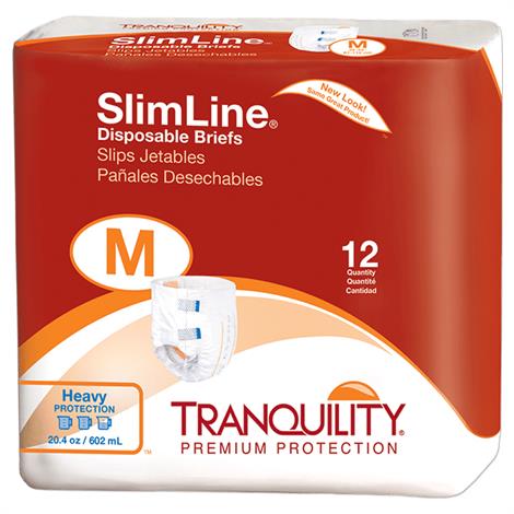 Tranquility Slimline Original Disposable Brief,Large,Fits Waist 45" - 58",12/Pack,2132