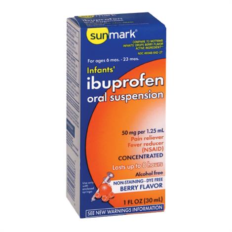 Mckesson Sunmark Ibuprofen s Pain Relief,50mg / 1.25mL Strength,Each,115149