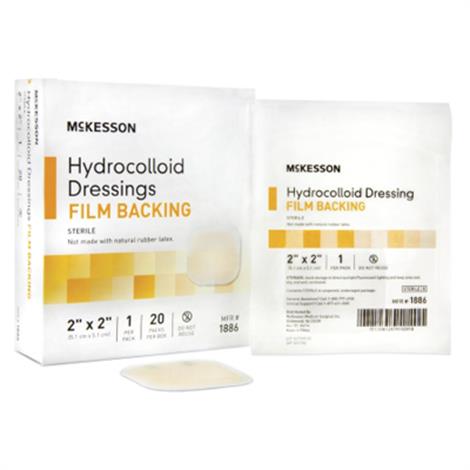 McKesson Hydrocolloid Dressing With Film Backing,4" x 4" (10.2 cm x 10.2 cm),10/Pack,20Pk/Case,1887