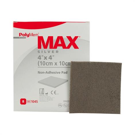 PolyMem MAX Silver Non-Adhesive Pad Dressing,8" x 8" (20cm x 20cm),Each,1088