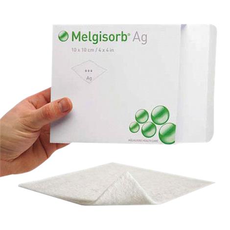 Molnlycke Melgisorb Ag Calcium Alginate Dressing,4" x 4",100/Case,255100