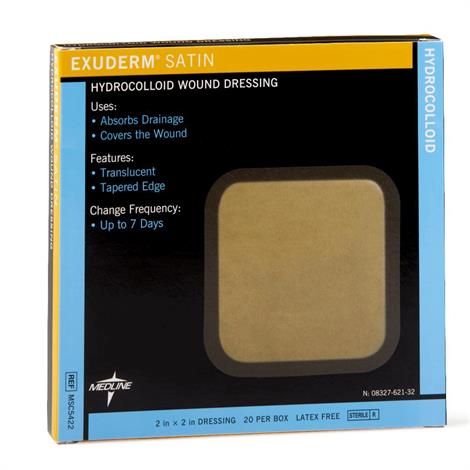 Medline Exuderm Satin Square Hydrocolloid Dressing,4" x 4" (10.2cm x 10.2cm),10/Case,MSC5444