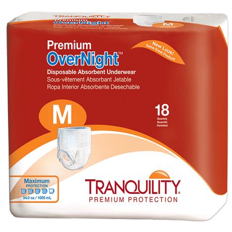 Tranquility Premium OverNight Disposable Absorbent Underwear,Small,Fits Waist 22" - 36",20/Pack,4Pk/Case,2114