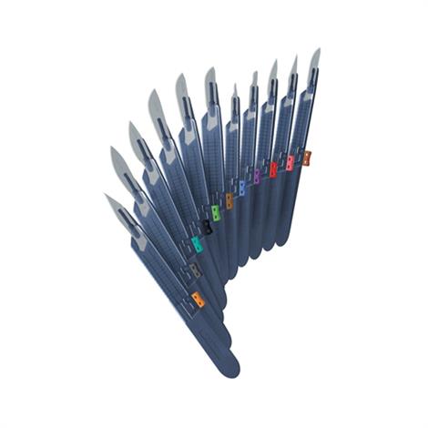 Graham-Field Feather Safeshield Disposable Sterile Scalpel,Blue Handle with Grey Tab,10/Box,2980#24