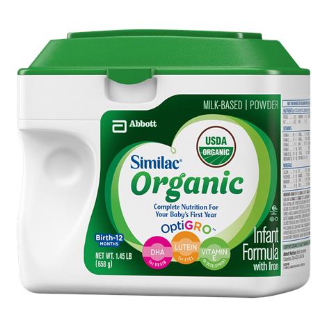 Abbott Similac Advance Organic Formula with Iron,657gm Powder,Unflavored,6/Case,50821