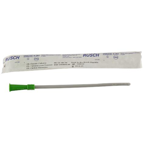 Rusch PVC Female Intermittent Catheter,10FR,Black,100/Pack,238300100