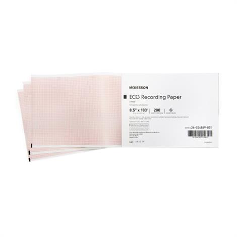 McKesson ECG Recording Thermal Paper Z -Fold,8.5" x 183 Foot Z-Fold (21.6cm x 55.8m),Compatible with Quinton,200/Pack,26-036869-001