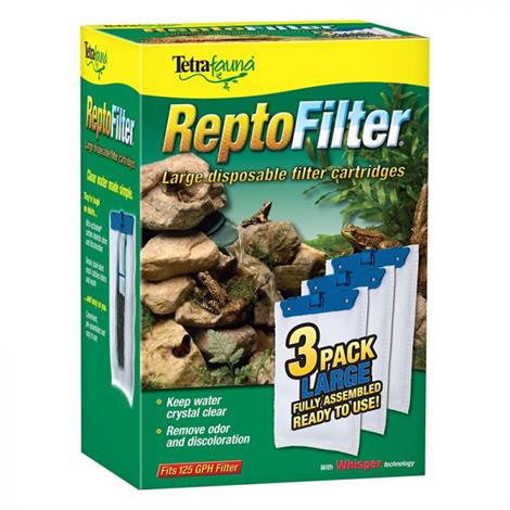 Tetrafauna ReptoFilter Disposable Filter Cartridges,Large - For 125 GPH Filter (3 Pack),Each,26049