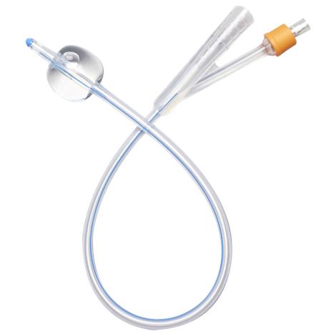 Medline Two-Way 100% Select Silicone Straight Tip Foley Catheter - 10cc Balloon Capacity,20FR,10/Case,DYND11504