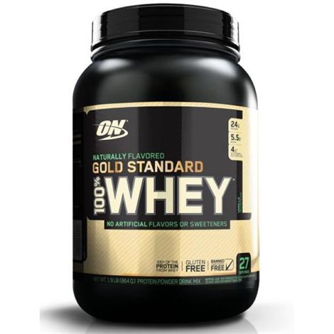 Optimum Gold Standard 100% Whey Powder,NATURAL STRAWBERRY,4.8 lb,Each,3150332