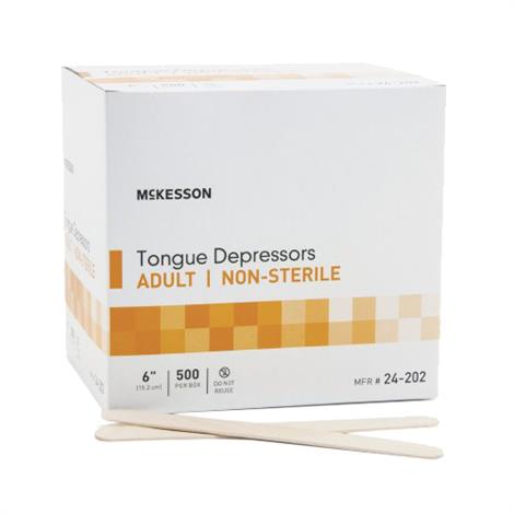 McKesson Tongue Depressors,Senior,Without Wrapping,6 inch (15 cm),5000/Case,24-202