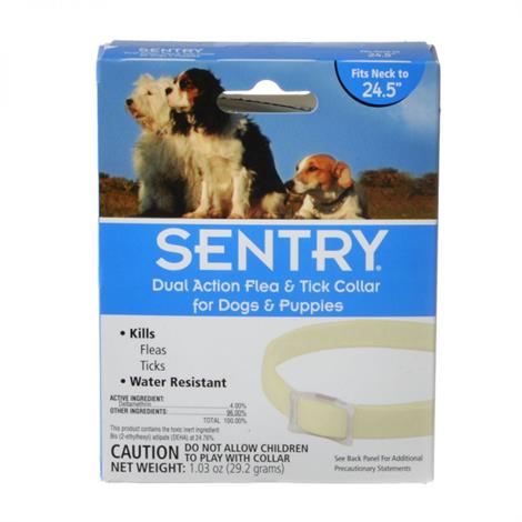 Sentry Dual Action Flea & Tick Collar for Dogs,1 Collar - (Necks up to 23"),Each,3285
