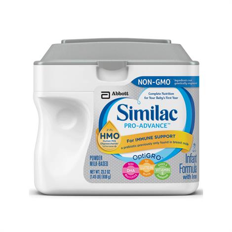 Abbott Similac Pro-Advance OptiGro Formula With Iron Milk-Based Powder,Unflavored,23.2oz (658gm) SimplePac,Each,66081