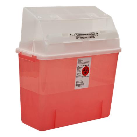 Covidien Sharps-A-Gator Safety In Room Sharps Container,5 Quart,Transparent Red,14/Case,31353603