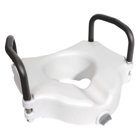 Essential Medical Locking Molded Raised Toilet Seat,With Arms,Each,B5051