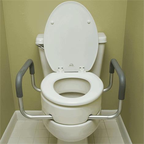 Essential Medical Toilet Seat Riser With Removable Arms,Elongated,19.5"L x 14"W x 3.5"H,Each,B5083