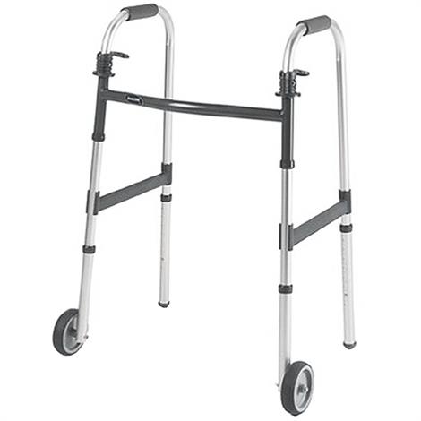 Invacare I-Class Dual Release Adult Paddle Walker With Wheels,Adult with 5" Wheels,Each,6291-5F