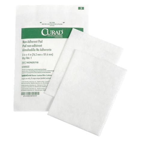 Medline Curad Sterile Non-Adherent Pads,3" x 4" (7.62cm x 10.16cm),100/Pack,12Pk/Case,NON25710