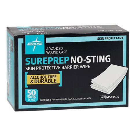 Medline Sureprep No-Sting Protective Barrier Wipes,Sterile,50/Pack,10Pk/Case,MSC1505