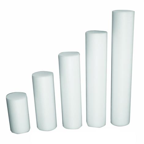 CanDo Round White PE Foam Rollers,Half-Round,3" x 36",Each,#30-2116