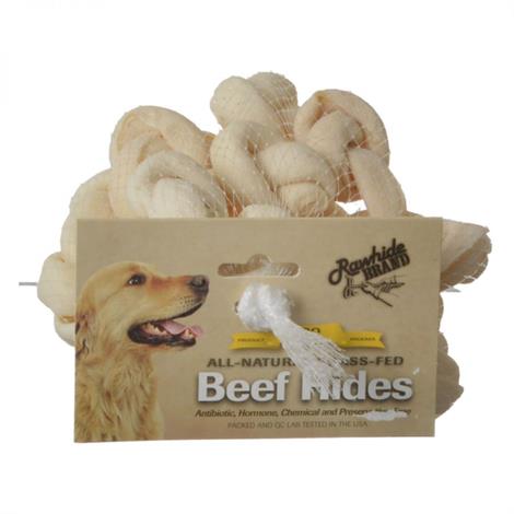 Rawhide Brand Eco Friendly Beef Hide Natural Safety-Knot Bones,2" Bones (12 Pack),12/Pack,#45099