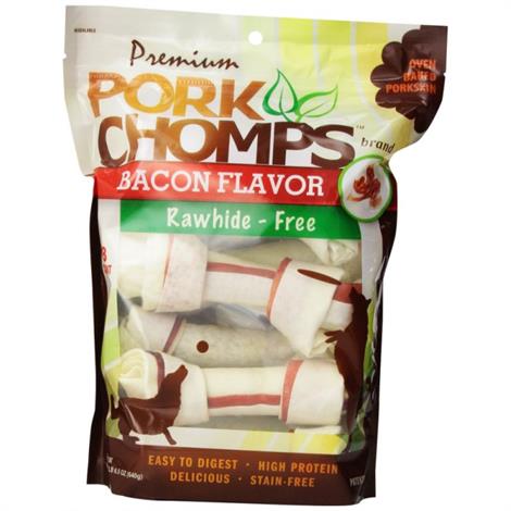 Pork Chomps Premium Pork Knotz - Bacon Flavor,Medium - 8 Count - (7" Chews),Each,DT512