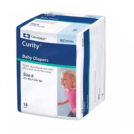 Covidien Kendall Curity Ultra Fits Diapers,XXX-Large,Over 41lb,16/Pack,8Pk/Case,80068