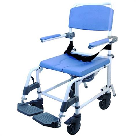 Healthline Ezee Life Rehab Shower Commode Chair - 15 Inch Seat,Non-Tilt Commode Chair with 22" Wheelchair Wheels,Each,HLM-150-22